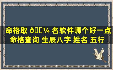 命格取 🌼 名软件哪个好一点「命格查询 生辰八字 姓名 五行软件」